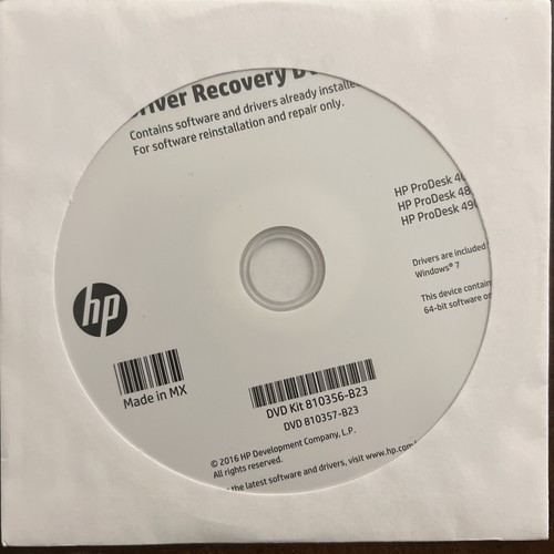 Driver recovery dvd - hp,