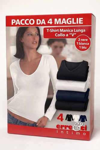 4pz maglia collo da - a, v
