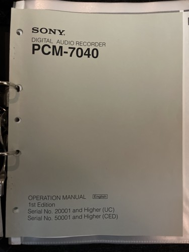 Sony pcm 7040 dat recorder - pcm-7040, dat-recorder
