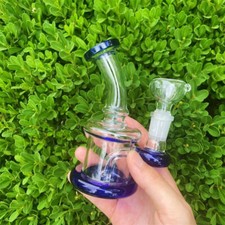 Mini blue glass - 4", bong