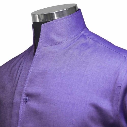 Camicia uomo collo alto - , lilla