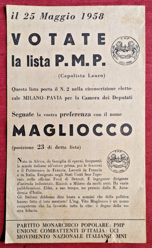 Volantino 1958 partito - 1958,