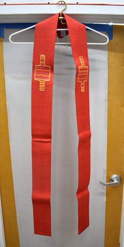 Loose red stole - loose,