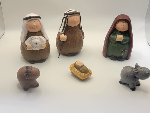 Vintage ceramic nativity - vintage,