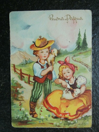 Cartolina epoca bambina con - cartolina,