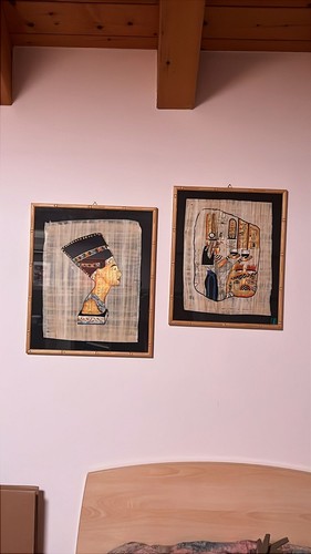 Due quadri papiro egiziano con - due,