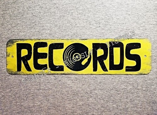 Record store insegna metallo - store,