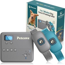 PetCove 2,4 GHz recinzione per cani wireless non GPS e 2 collari addestramento remoto (scatola aperta)