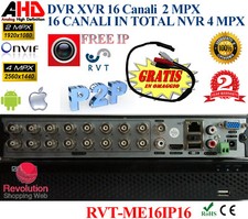 DVR 16 CANALI IBRIDO NVR P2P ITALIANO PROFESSIONALE FULL HD USCITA VIDEO BNC