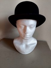 Cappello da ciotola vintage di Cuthbertson Londra Inghilterra circa 56 cm medio 