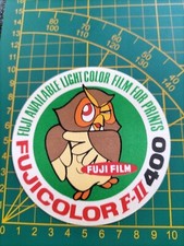 ADESIVO VINTAGE STICKER Kleber In Seta Gufo Fuji Film Fujicolor F II 400