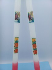 2 Candele bianca decorata con