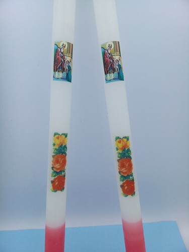 Candele bianca decorata con - 2,
