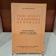 1943 - Temi Svolti di Ragioneria Generale - Prof. Ugo Monetti - #libro