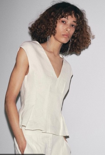 Top zara 100 lino - lino, senza