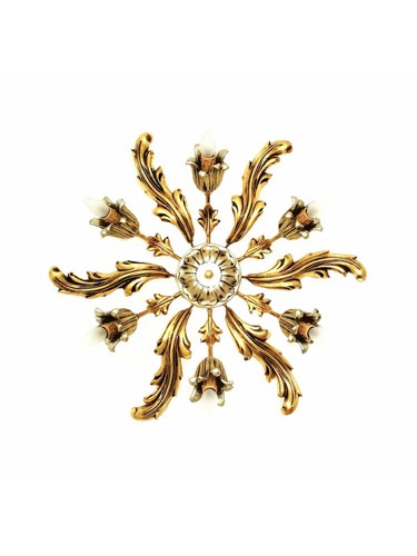 Wooden ceiling light gold - gold, leaf