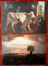 NICOLA E GIUSEPPE PALIZZI-CONTADINA E STALLA-MOSTRA GENTE D'ABRUZZO-2 CARTOLINE