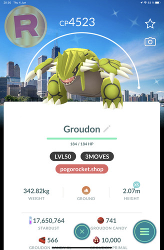 Shiny groudon lvl50 3moves - shiny,