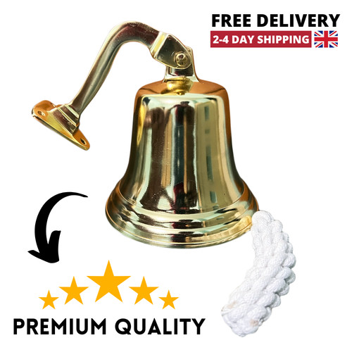 Antique gold wall bell - gold, vintage