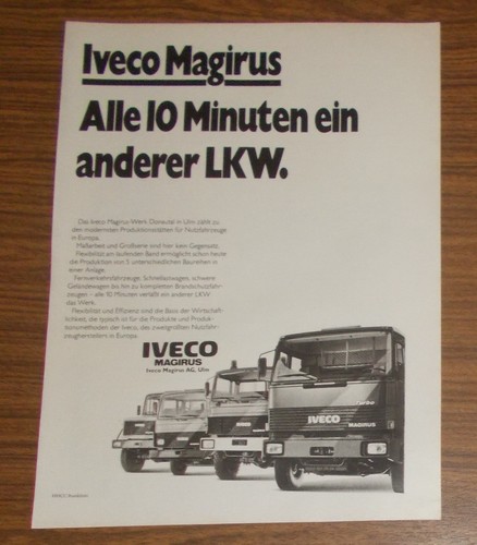 Rara pubblicità iveco magirus - rara,