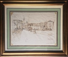 Ugo Vittore Bartolini, Venezia 1940, Ink on Paper, San Marco, Signed