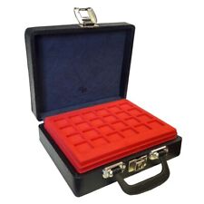 VALIGETTA O VASSOIO PICCOLO PER MONETE IN FLOCCATO ROSSO - 12 - 20 - 24  CASELLE