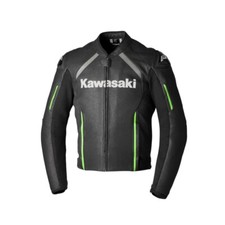 Giacca Kawasaki Pelle Rimini Modello Ufficiale Uomo Nero Verde - Pelle - XL -...
