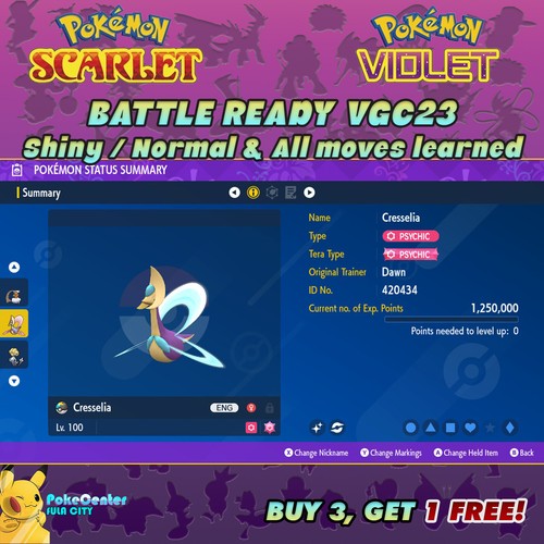 Cresselia pokemon viola - ⚡,