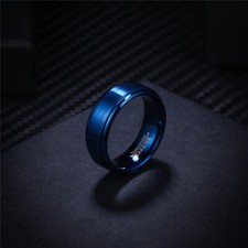 Fede Nuziale Uomo 6mm 8mm Blu