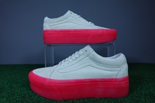Scarpe da skate Vans Old Skool platform donna taglia 8 bianche scamosciate suola rossa