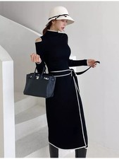 Abito Nero Lungo Elegante Con