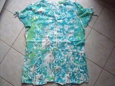 Outfit Classic Donna Long Shirt Bianco Tütkis Floral Tunica Blusa Gr. 40 #B0297