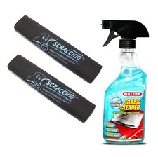 2 panni SCRACCHIO + GLASS CLEANER MAFRA pulisci lucida VETRI CRISTALLI casa auto