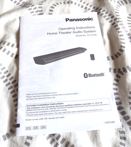 Panasonic htb8 manuale - panasonic,