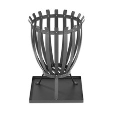 Braciere da Giardino Landman 44x65cm, Cestello Alto per Fuoco in Acciaio Nero