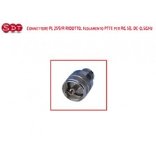 CONNETTORE PL 259/R RIDOTTO, Isolamento PTFE per RG 58, DC-0,5GHz