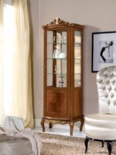 VETRINA A 1 ANTA IN LEGNO NOCE