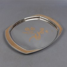 Vassoio Acciaio Inox E Oro 24