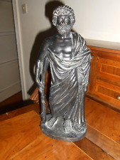 Antica scultura classica ESCULAPIO (DIO MEDICINA) statua bronzo