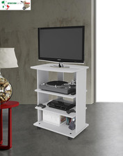 Carrello Porta TV Elide  con Rotelle e Ripiani in Legno Made In Italy per Soggio