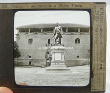 VERA FOTO FOTOGRAFIA ANTICA TORINO 1880  MONUMENTO PIETRO  MICCA
