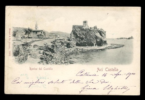 Cartolina aci castello rovine - castello,