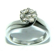 Donne 9ct Oro Bianco 1/2 Un Carato Di Diamanti Fidanzamento Anello Misura I