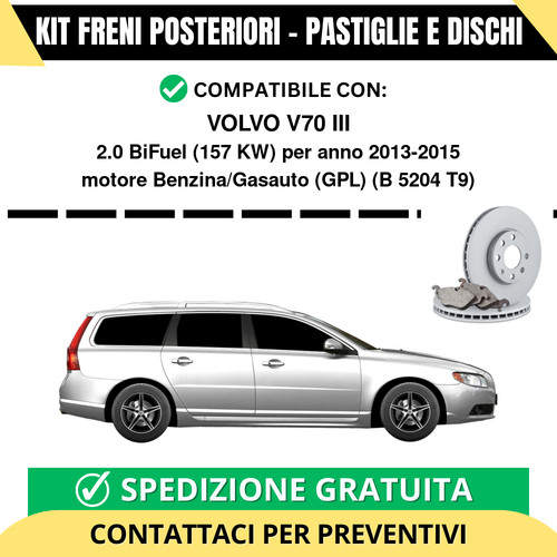 Kit freni posteriori per - kit, volvo