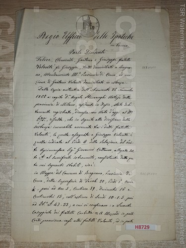 H8729 documento antico 1867 - documento,
