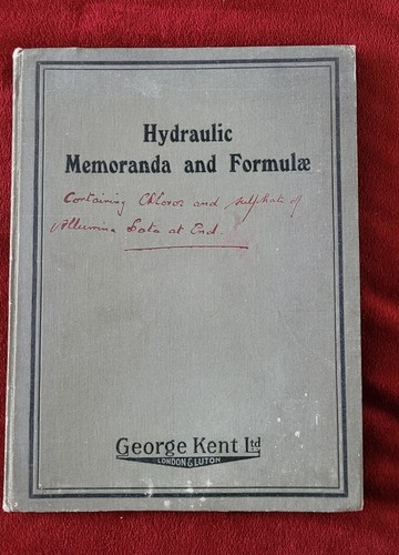 Hydraulic memoranda formulae - hydraulic, &