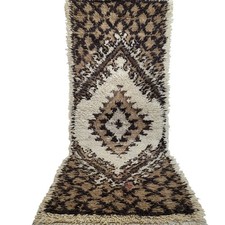 Tappeto berbero marocchino vintage fatto a mano frange Boujaad Kilim...