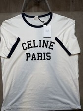 T-shirt uomo Celine Paris XXL logo grafica nuova con etichetta 100% cotone Made in Italy