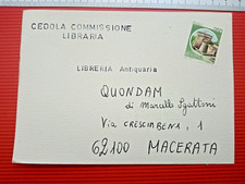 Cedola Commissione Libraria-QUONDAM (MC)- Gnerucci Cortona 1985