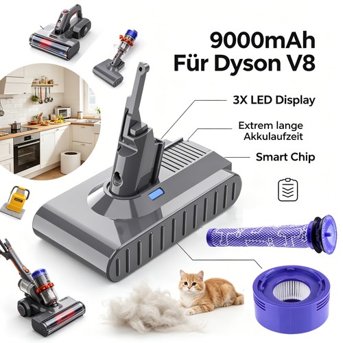 Batteria 9000 mah per dyson - mah,